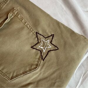 Sonoma Tan Skinny Pants with Star Embroidery